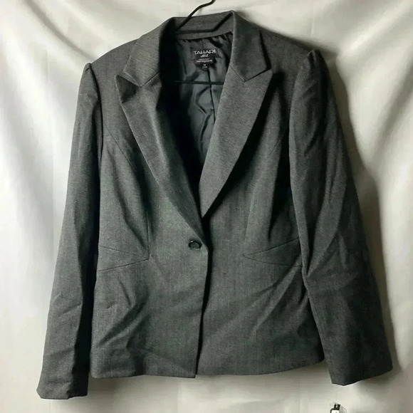 Tahari ASL Jackets & Blazers - NEW TAHARI ASL THEODORA SUIT JACKET WO‎ SIZE 12 BLACK IVORY SMALL PLAID LINED